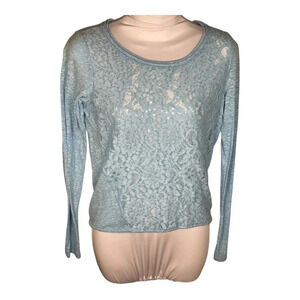 💙Hollister Sequin Long‎ Sleeve Lace Top Size S NEW